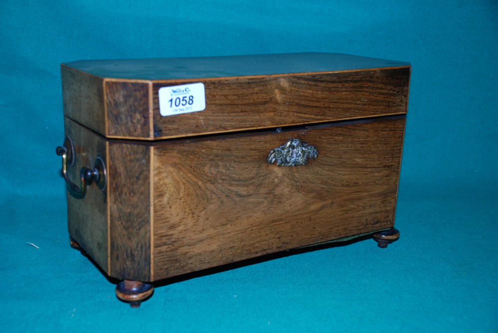 A large Georgian Kingwood Tea caddy