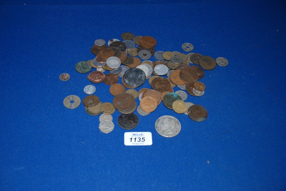 A quantity of British and Foreign Coins incl. Napoleon lll 1867 Silver coin and a Victorian 1887