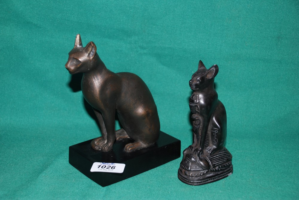 Two Egyptian style Cat figures.