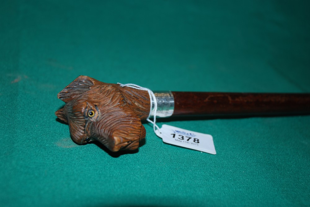 A Walking Stick with Terrier's head