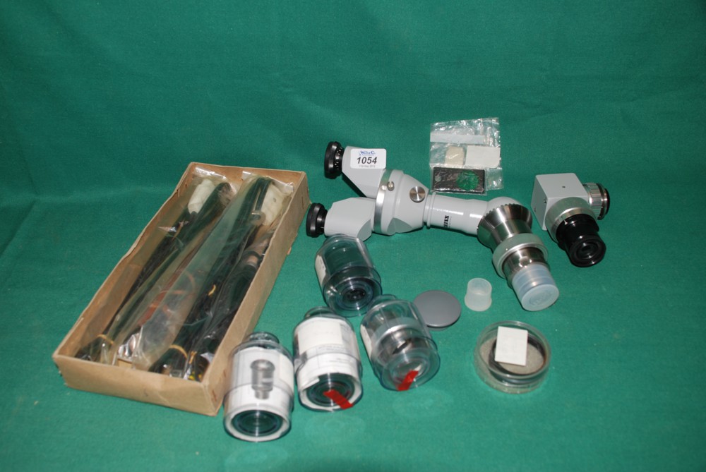 A quantity of Microscope fittings by Zeiss 19 in total