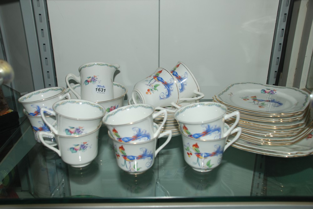 A Shelly 'Versaille' part Tea Service with ten Doric shape cups, nine saucers, twelve Tea Plates,