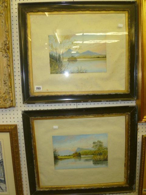 A PAIR OF FRAMED AND GLAZED WATERCOLOURS