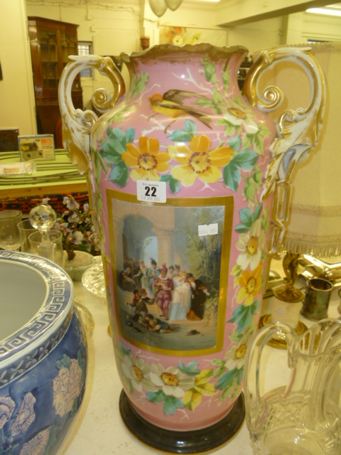 A LARGE 19TH CENTURY VASE A/F