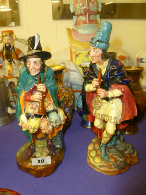 A ROYAL DOULTON FIGURE THE MASK SELLER PLUS A DAMAGED DOULTON FIGURE