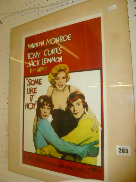 A MOUNTED `SOME LIKE IT HOT` POSTER