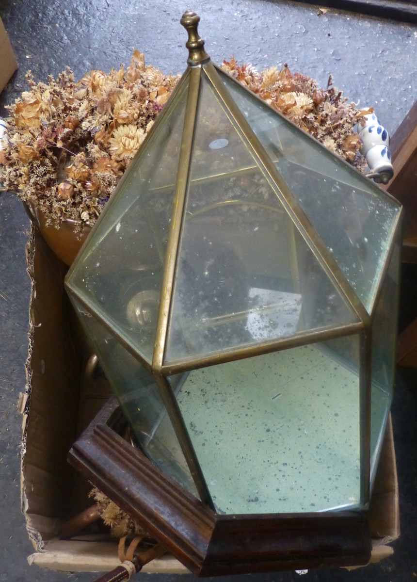 A box of brass and copper items