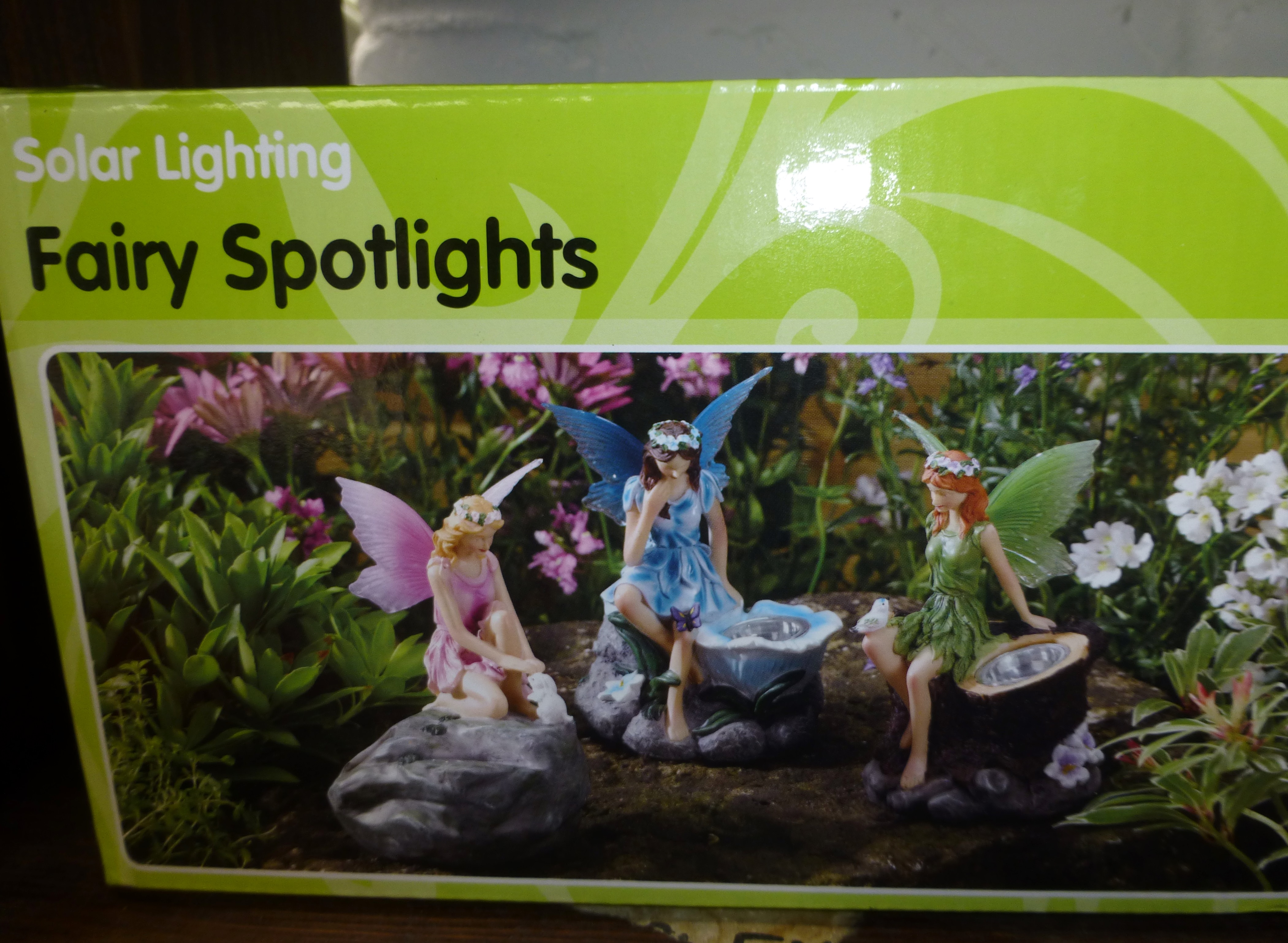 Boxed set of solar powered fairy spotlights