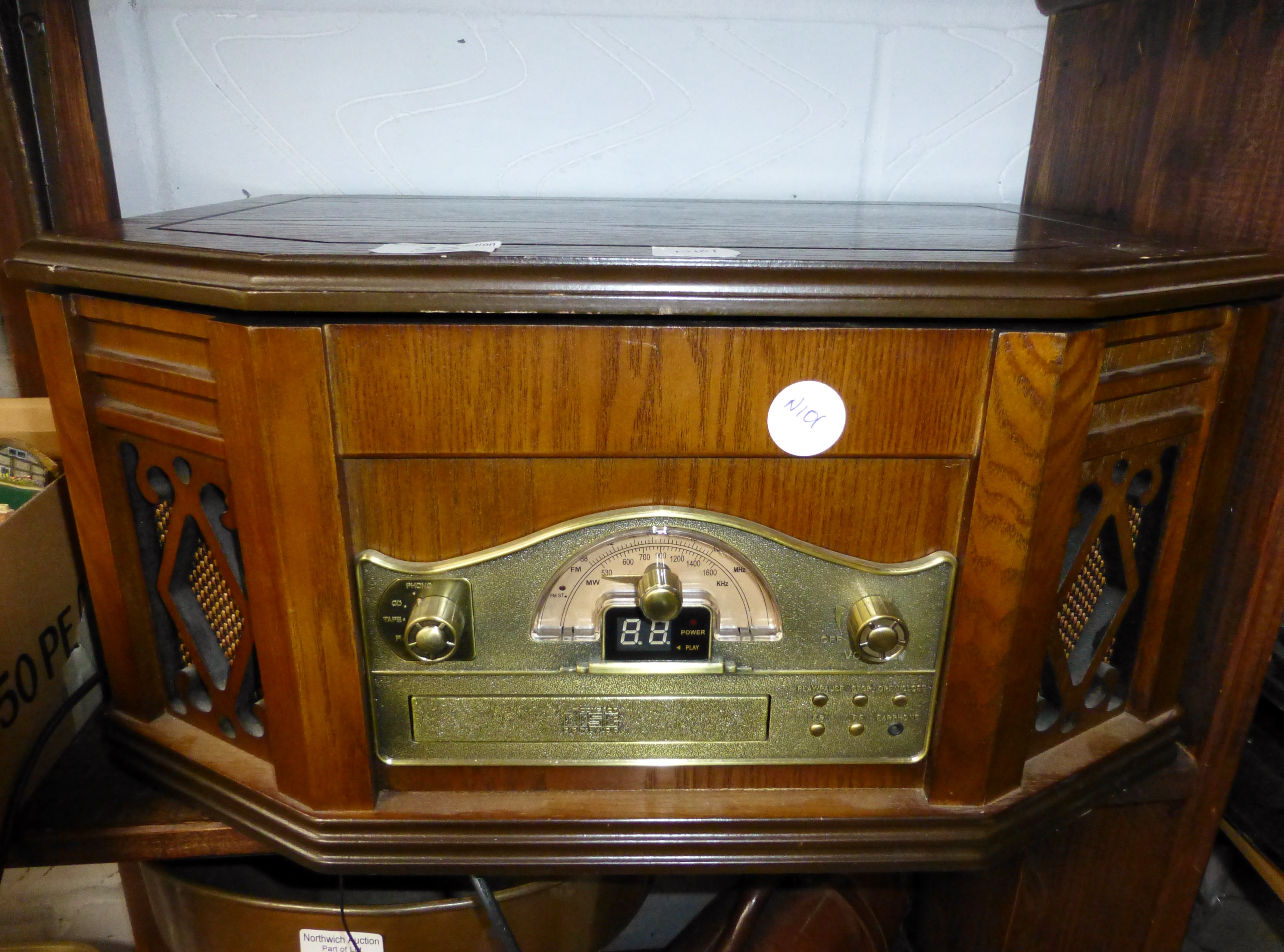 Retro style radio, CD and record player
