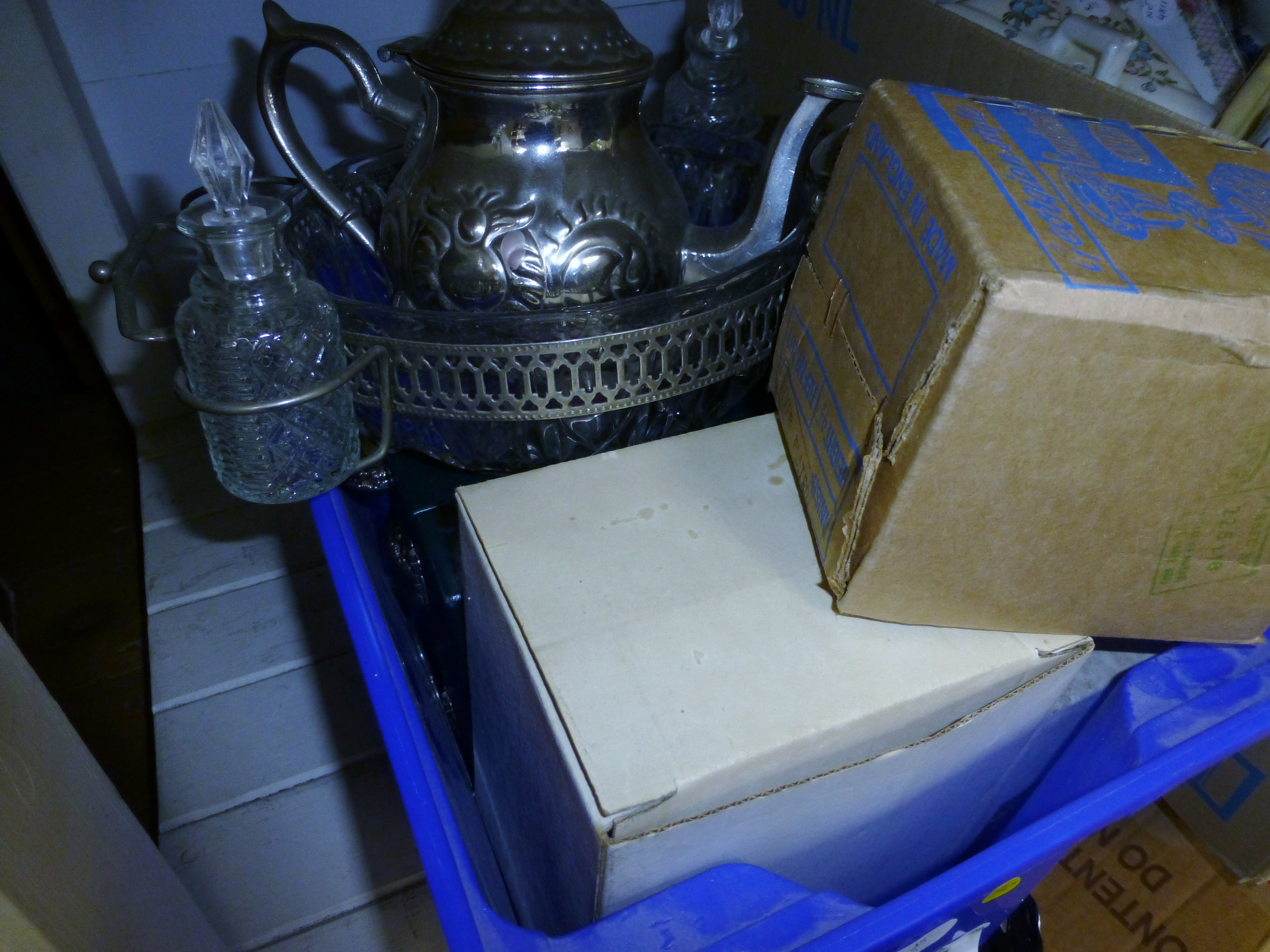 Box of silver plated items
