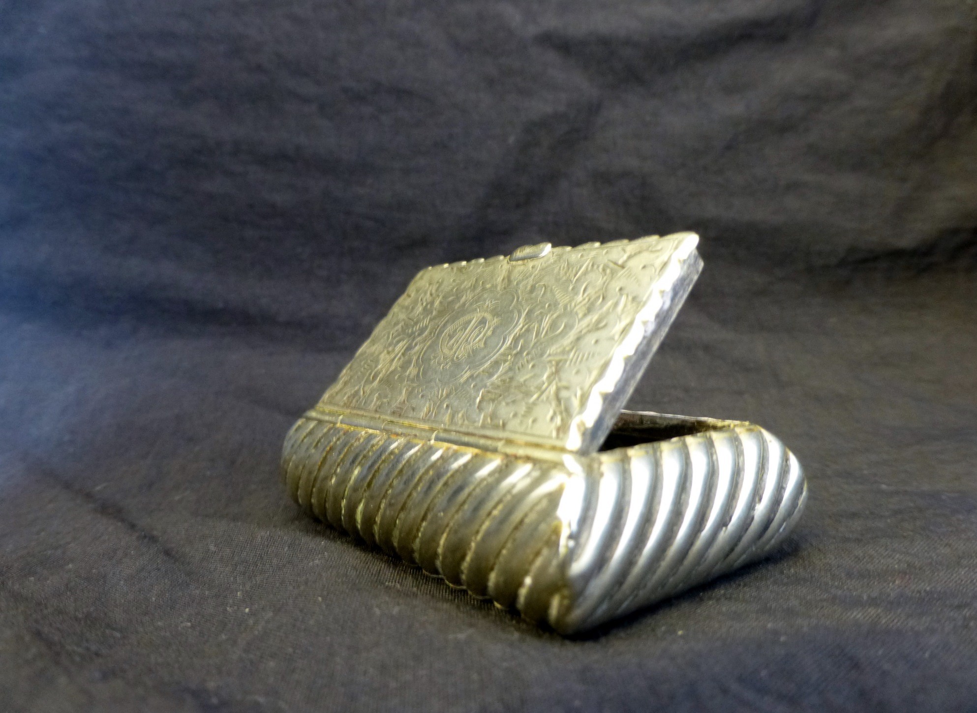 Silver plated snuff box