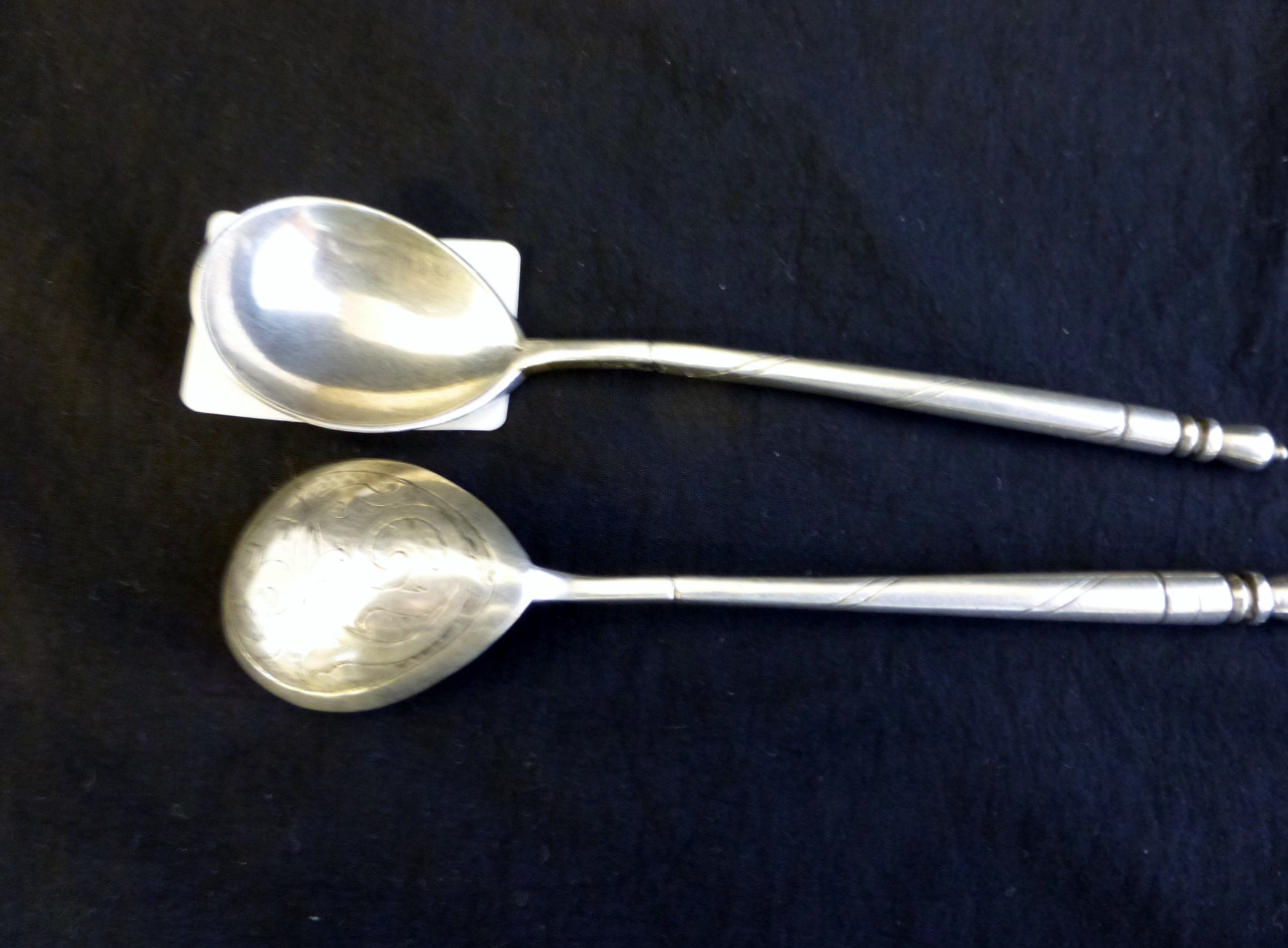 Two Egyptian silver teaspoons