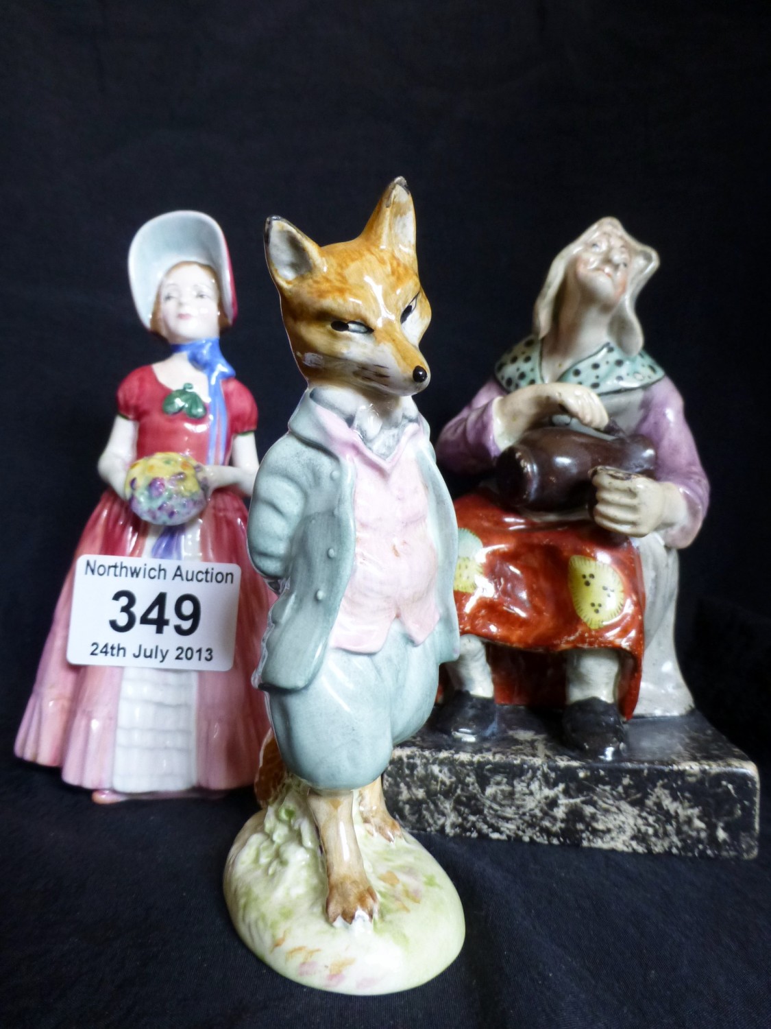 Royal Doulton Diana figurine HN1986, Beswick Foxy Whiskered Gentleman and one other