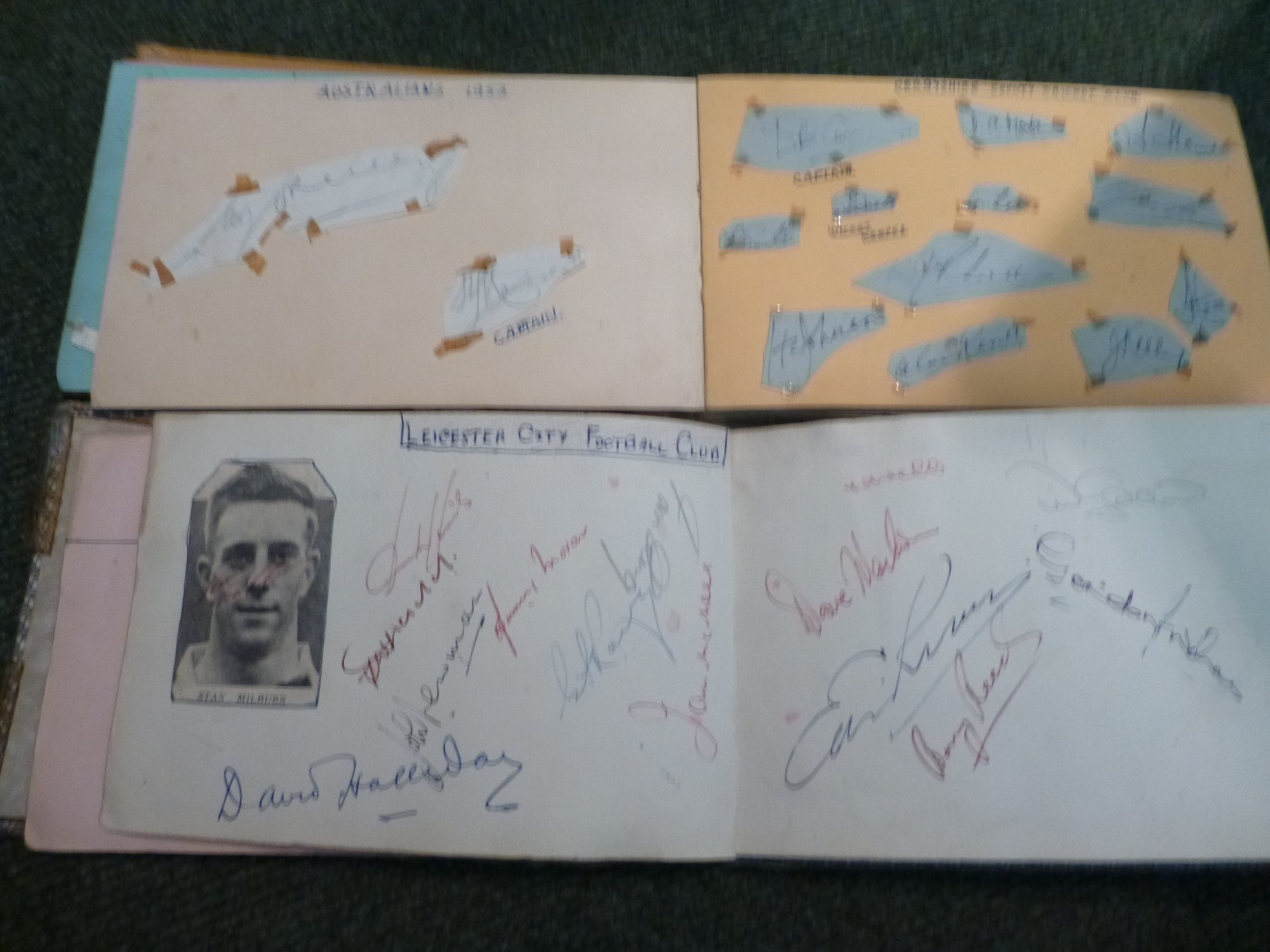 Two autograph books including Tottenham Hotspur, Newcastle United team signatures c1950