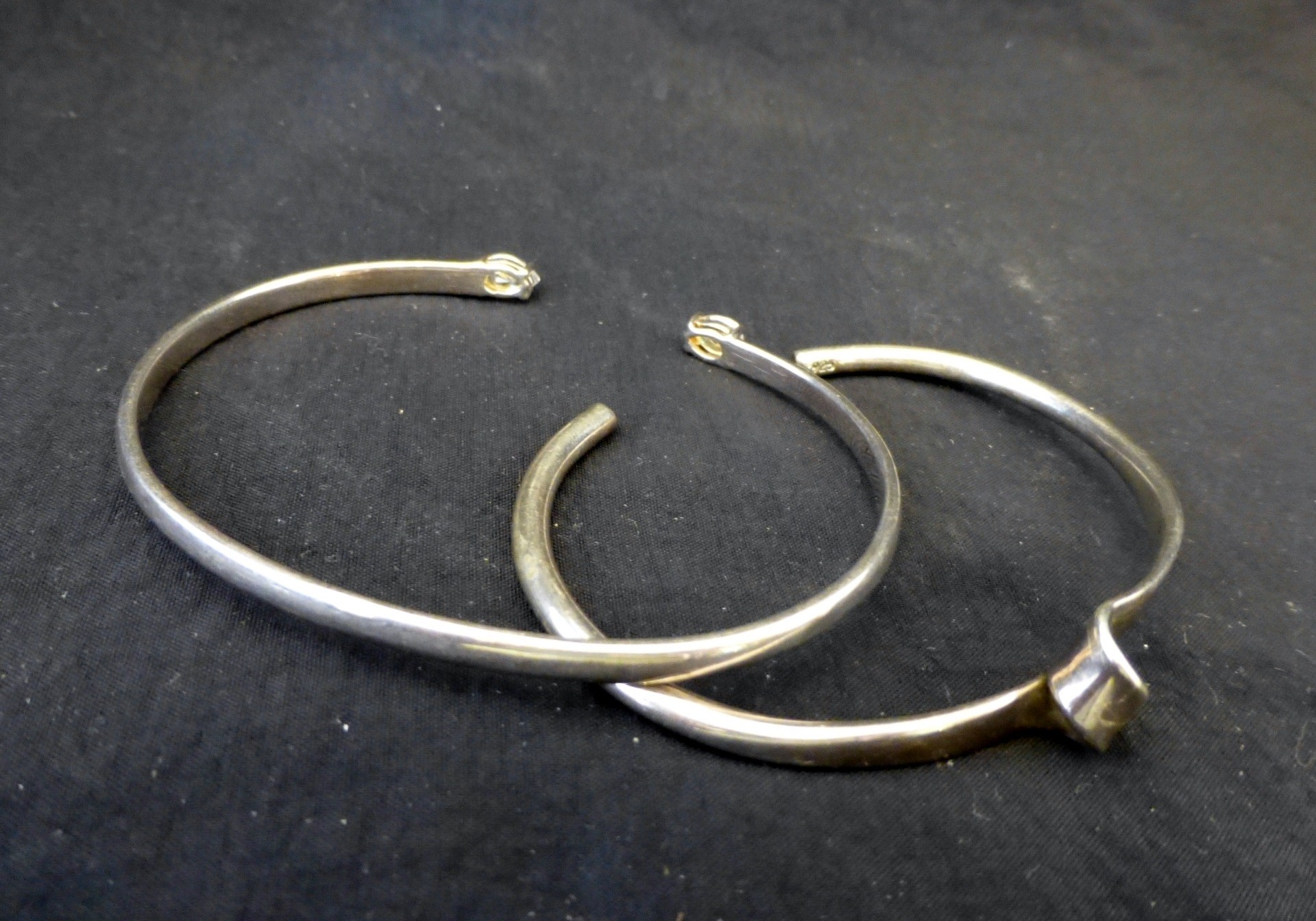 Two sterling silver bangles