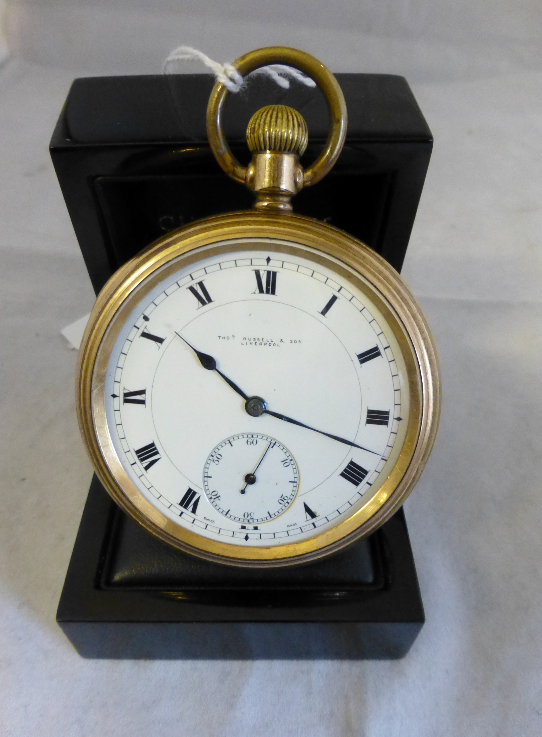 Gold plated Thomas Russell & Sons pocket watch ASpl