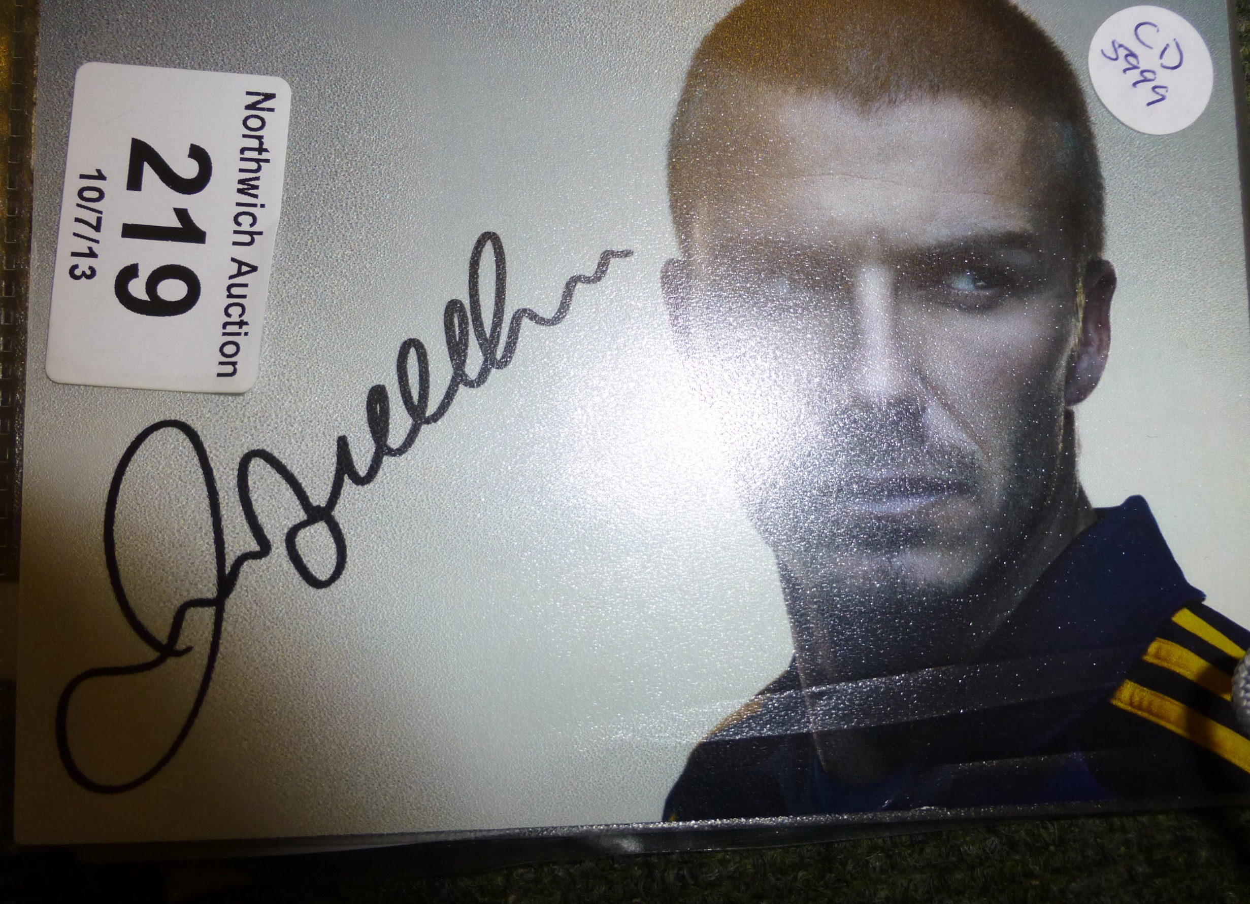 David Beckham and Victoria Beckham autographs
