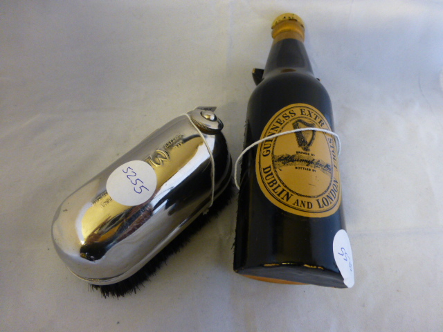 Two vintage Guiness promotional advertising brushes c1954 and a Mutax Hat hot water brush c1930