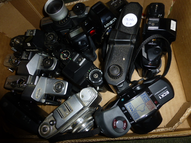 Box of camera lenses