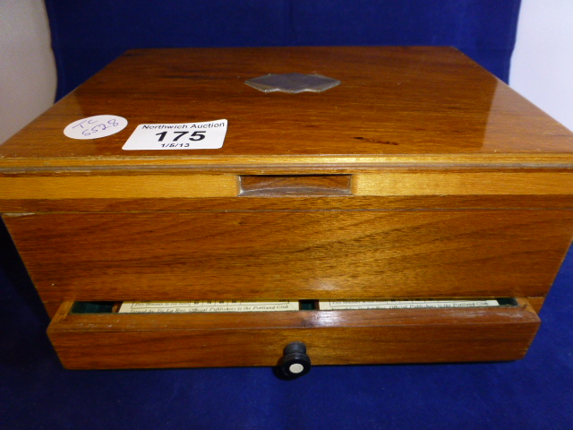 Mahogany jewellery box with hallmarked silver detail