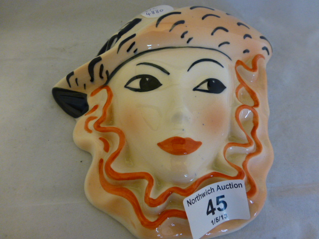 Art Deco style hand painted face mask by Dorothy Ann