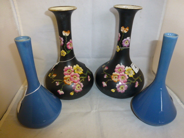 Pair of Bretby vases and a pair of Royal Sydney ware vases by W.Lowe c1915