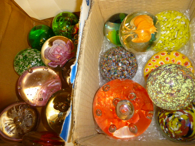 Tray of paperweights