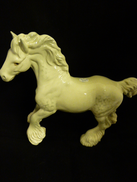 Beswick grey cantering shire horse