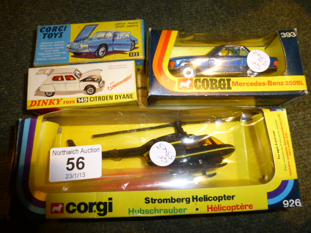 Dinky 149 Citroen Dyane boxed, Boxed Corgis and boxed helicopter