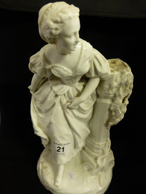Meissen white glazed figurine a/f