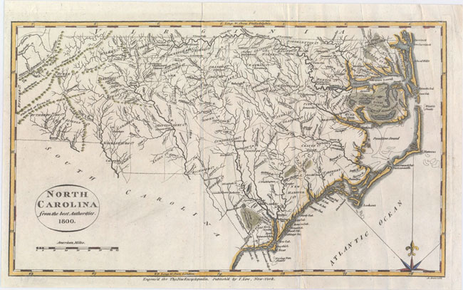 Low, E. 1800 North Carolina from the Best Authorities This is an early map of the state of North