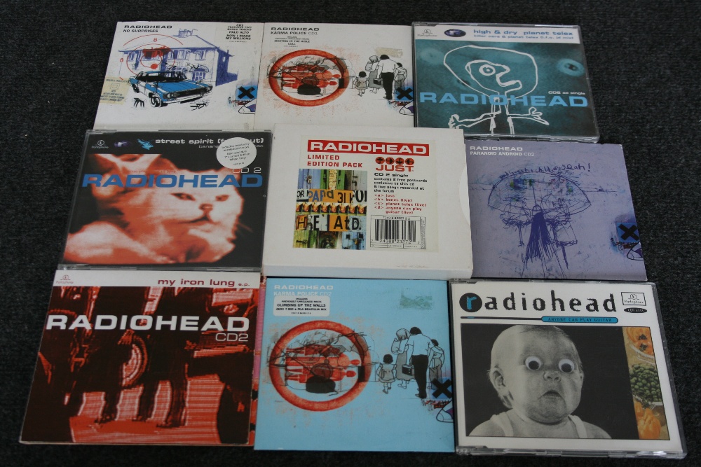 RADIOHEAD - Collection of 9 limited edition CD's to include JUST (Parlophone CDRS 6415) Limited