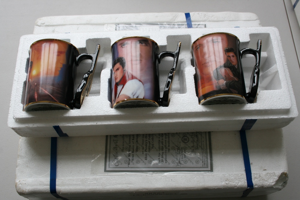 ELVIS PRESLEY - set of three issues (9 mugs in total) from The Bradford Exchange "Elvis Presley's