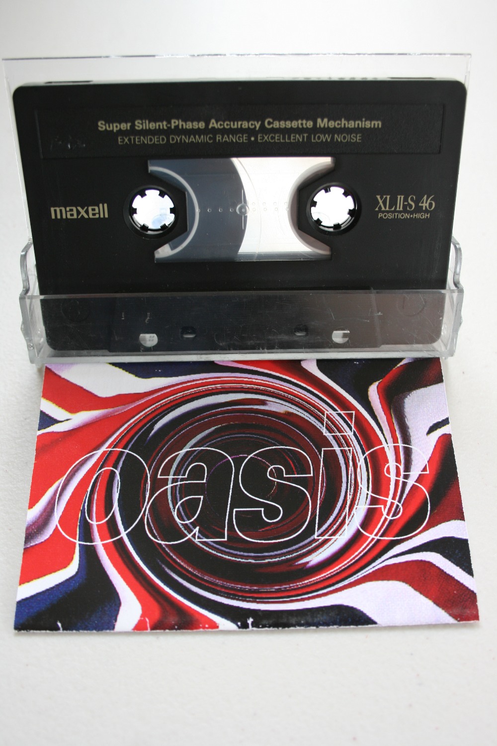 OASIS DEMO - extremely rare Oasis "Live Demonstration" cassette demo with Union Jack swirl design