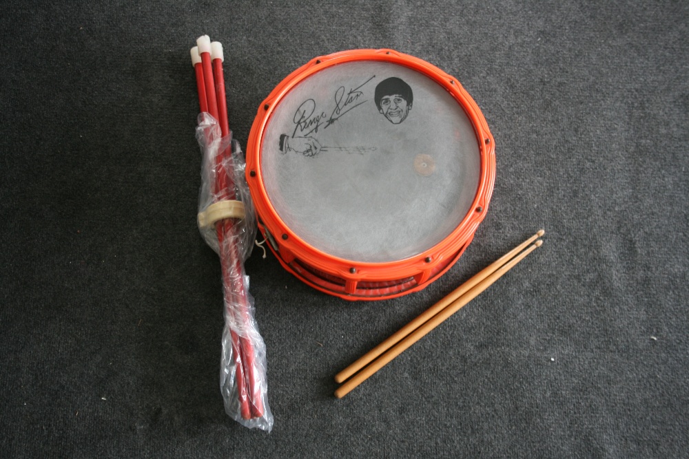 THE BEATLES - an original Selcol New Beat Ringo Starr drum from 1964.  The drum bears prints of