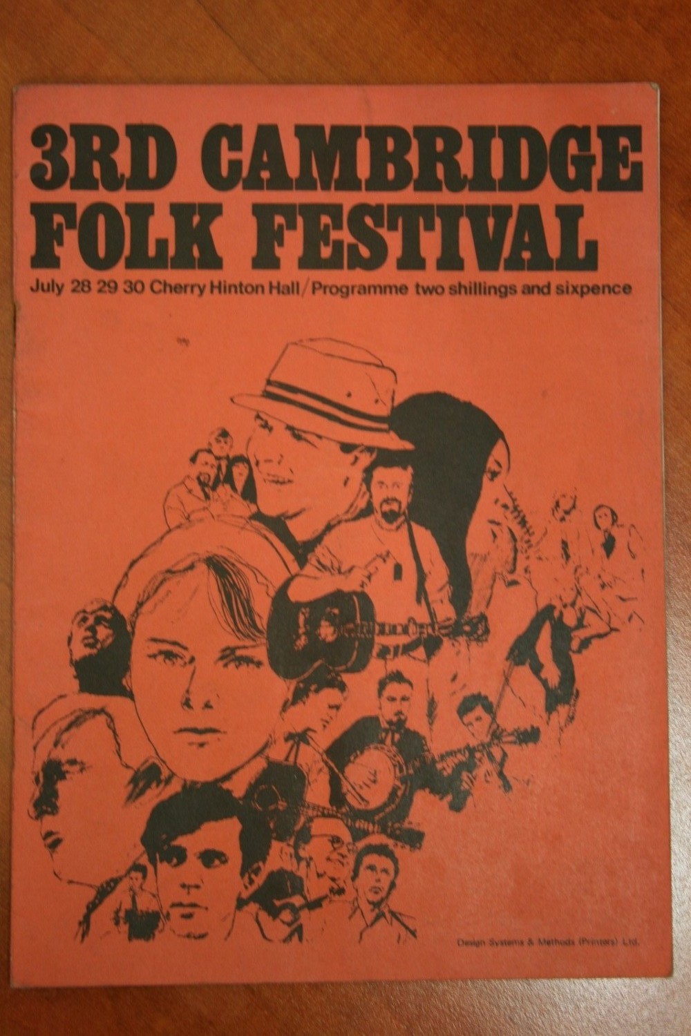 FOLK -programme from the 3rd Cambridge Folk Festival held in July 1967, artists appearing were Tom