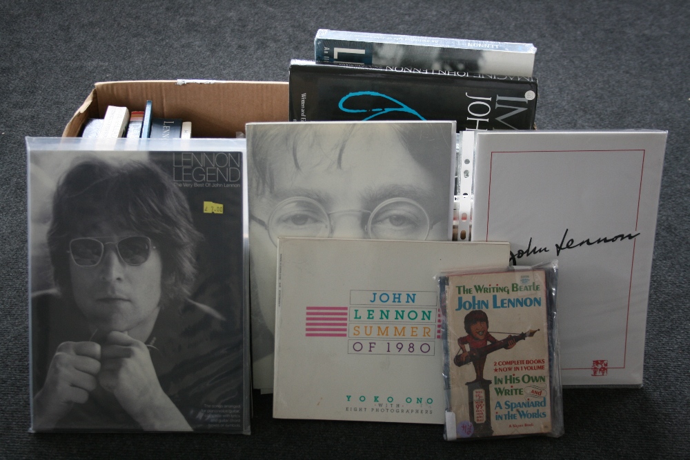 JOHN LENNON - collection of memorabilia to include 4 x hardback books, 17 x paperback, 1 x 'Lennon