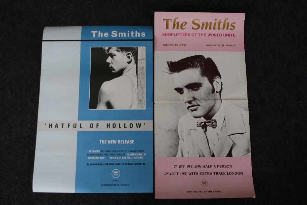 THE SMITHS - two promotional posters to include "Shoplifters Of The World Unite" (59cm x 29cm - good