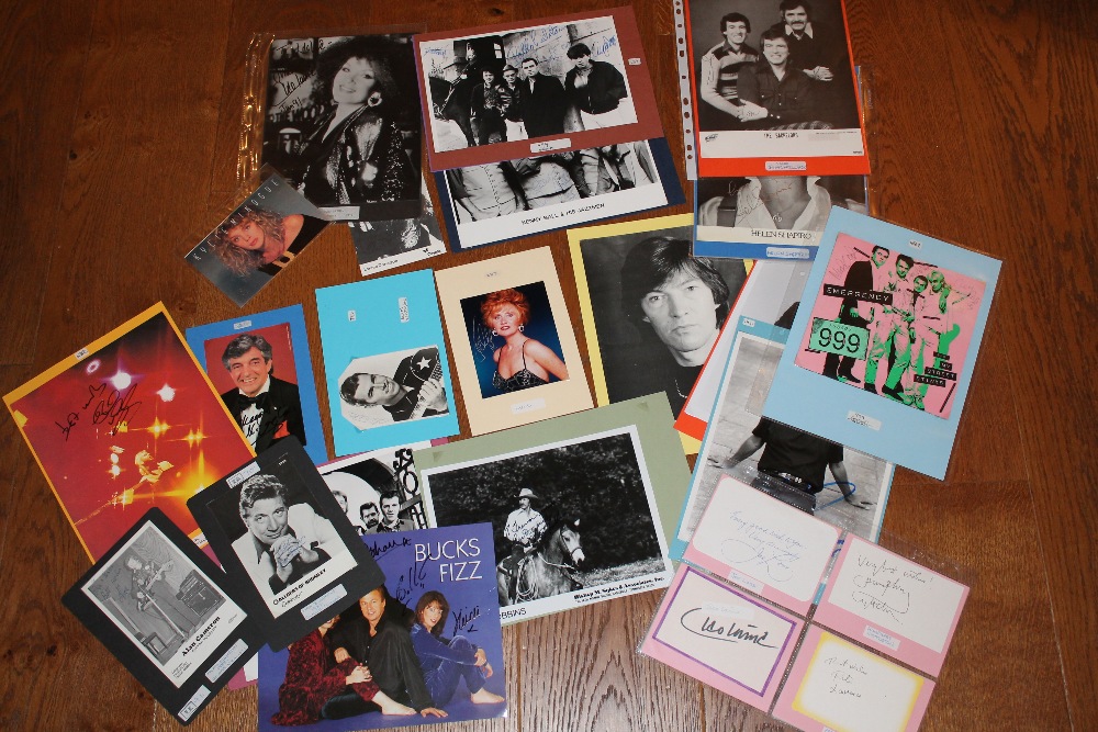 MUSIC - 23 X signed photographs & postcards (+ 4 x autographs) of various singers & musicians to