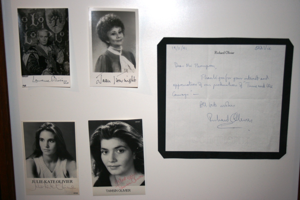 LAURENCE OLIVIER - Framed signed photographs of the Olivier family, including Laurence Olivier,