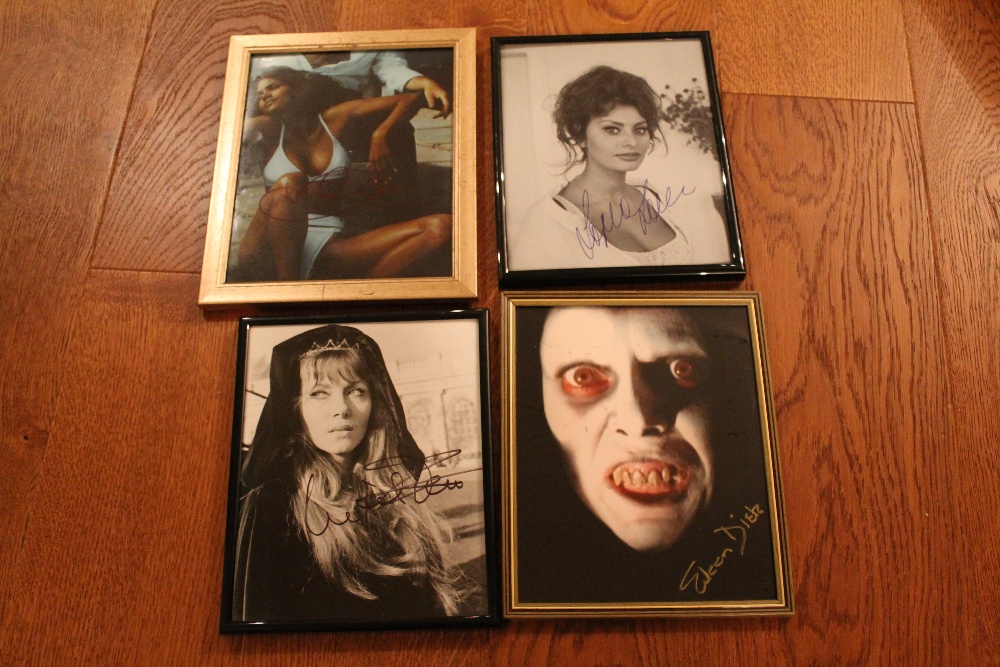 VARIOUS SIGNED PHOTO`S - 4  x signed and framed prints of female celebrities to include Halle