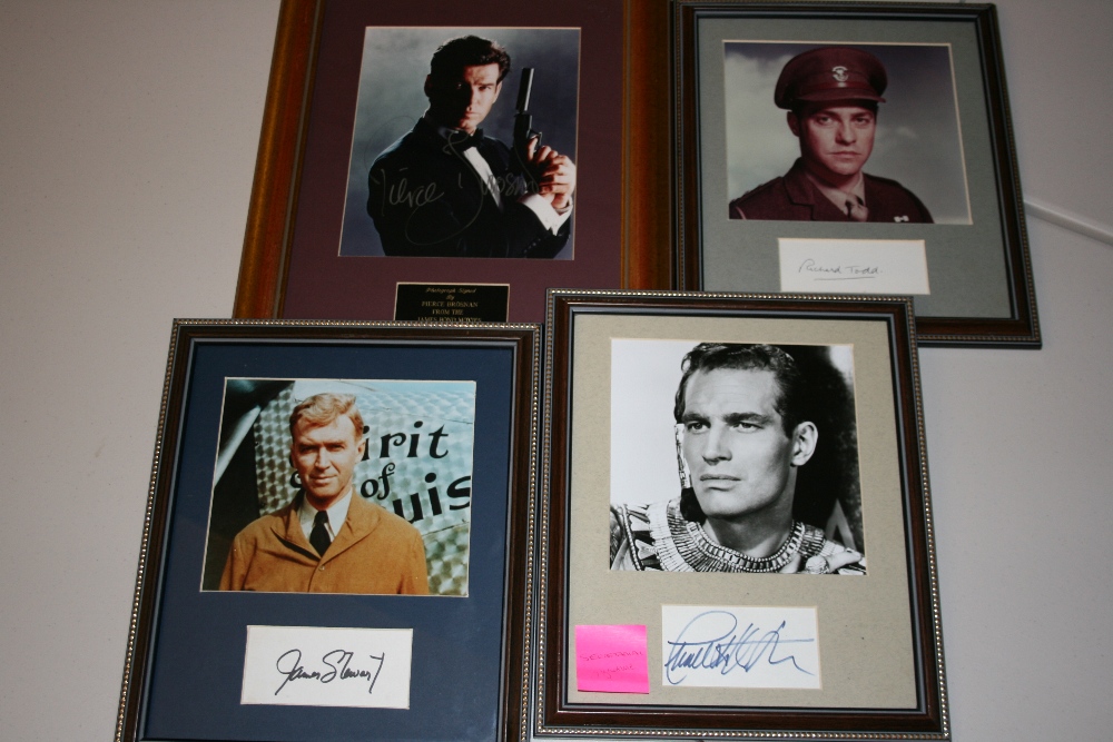 AUTOGRAPHS - collection of 4 x autographed photographs to include Charlton Heston (18cm x 19cm -