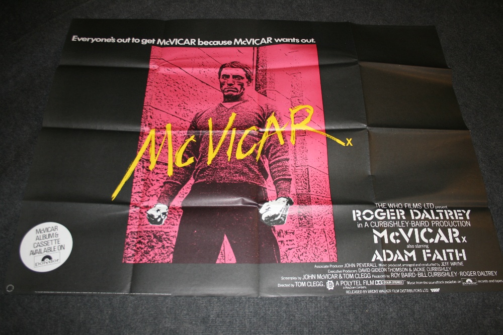 MCVICAR - UK quad size (30""x40"") original poster for the classic film starring The Who`s Roger