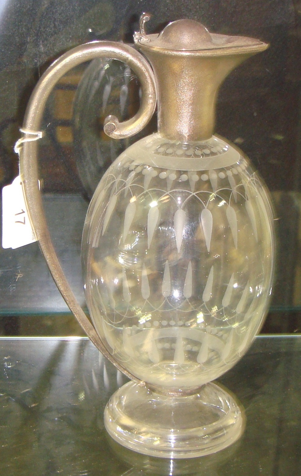 Cut glass and silver lidded decanter