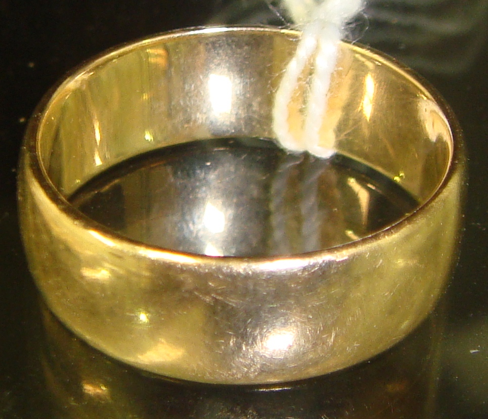 Gents 9ct gold wedding band (6g) (secure payment only)