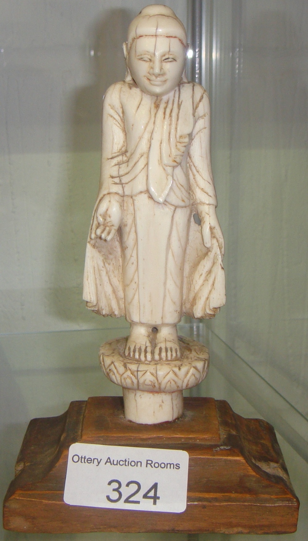 Late 19th century carved ivory Burmese Buddha