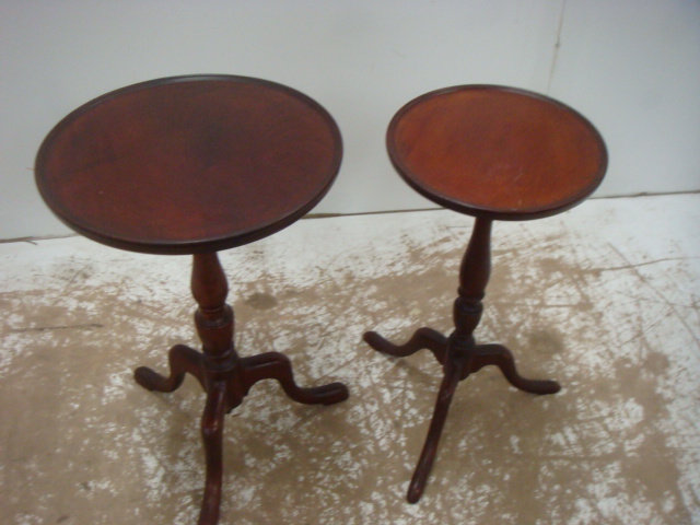 Two Mahogany Tripod Occasional/Wine Tables