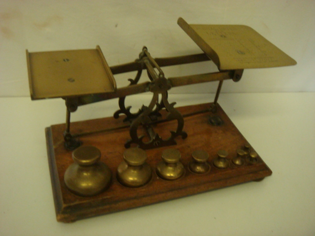 Antique Set of Letter Scales with Weights