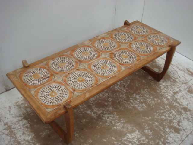 1970`s Teak Tile Top Rectangular Coffee Table