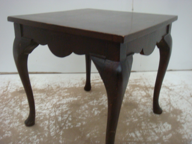 Dark Drawer Leaf Square Dining Table on Cabriole Legs